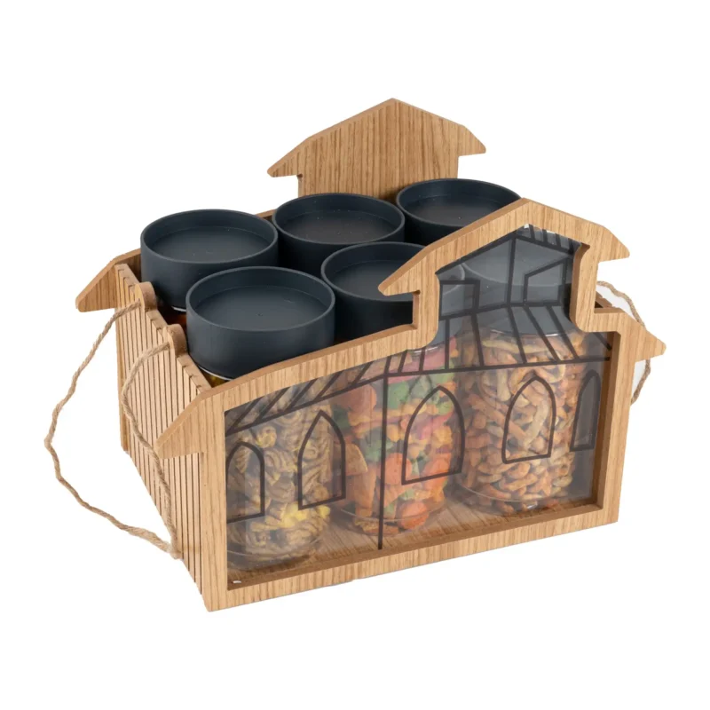 هدية خشب مقرمشات شكل منزل